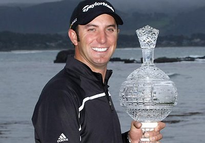 dustin johnson wins pebble beach