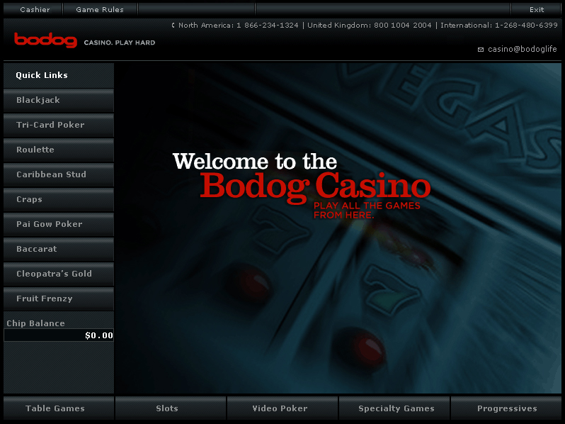 Bodog casino screenshot